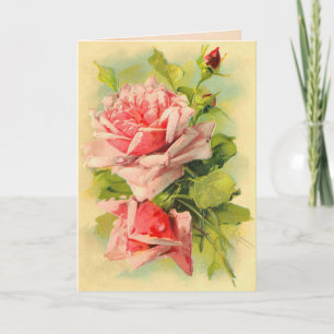 Carte De Remerciements Roses vintages du jour de mère