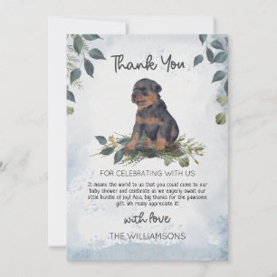 Carte De Remerciements Rotweiler Chien Chien Chien Chien Chien Aquarelle 