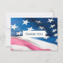 Carte De Remerciements Rouge Blanc Bleu Américain Drapeau Mariage patriot