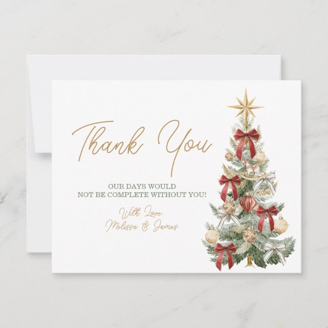 Carte De Remerciements Rouge C'est la saison de se marier Mariage d'hiver (Devant)