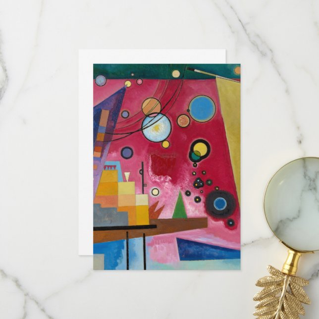 Carte De Remerciements Rouge lourd par Wassily Kandinsky (Devant/Arrière en situation)