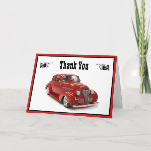 Carte De Remerciements Rouge vintage 1939 Coupe Anniversaire