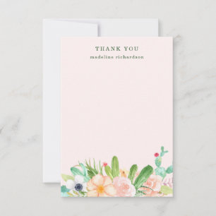 Carte De Remerciements Rougissent les Succulents