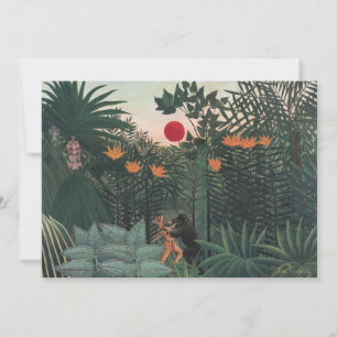 Carte De Remerciements Rousseau - Paysage Tropical, Indien et Gorille