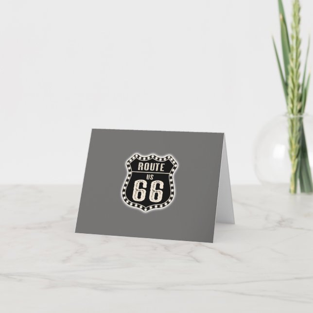Carte De Remerciements Route 66 Symbole Americana (Devant)