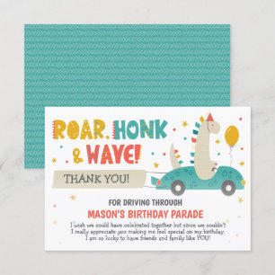 Carte De Remerciements Route Des Dinosaures De Roar Par Anniversaire