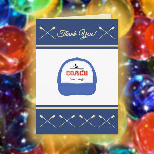 Carte De Remerciements Rowing coach sport thank you