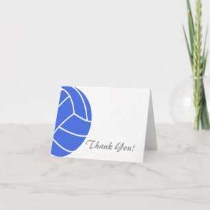 Carte De Remerciements Royal Blue and White Volleyball