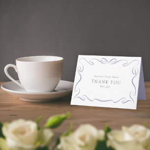 Carte De Remerciements Ruban classique violet pour Baby Shower de mariage