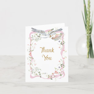 Carte De Remerciements Ruban Fleur sauvage et Baby shower de cale
