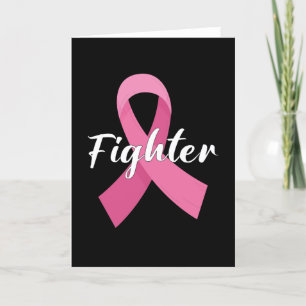 Carte De Remerciements Ruban rose de sensibilisation au cancer Combattant