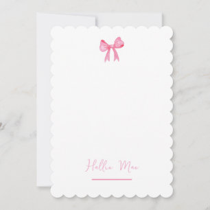 Carte De Remerciements Ruban Rose Horizontal
