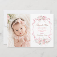 Ruban rose pâle perlé floral baptême
