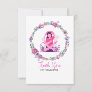 Carte De Remerciements Ruban rose Sensibilisation au cancer du sein avec 