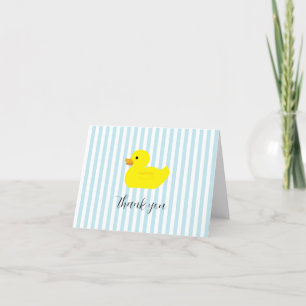 Carte De Remerciements Rubber Duck Party Blue Stripe