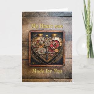 Carte De Remerciements Rubies Et Engrenages Coeur Steampunk Series