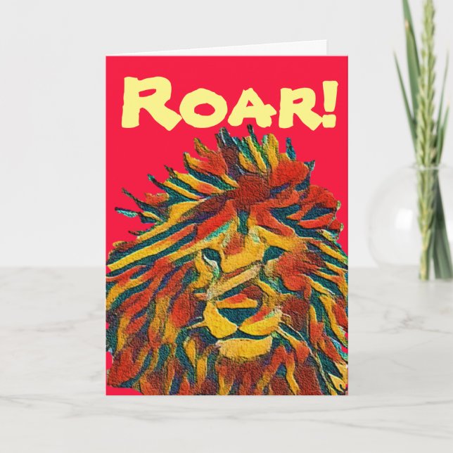 Carte De Remerciements Rugir! Heureux Earthstrong ! (Devant)