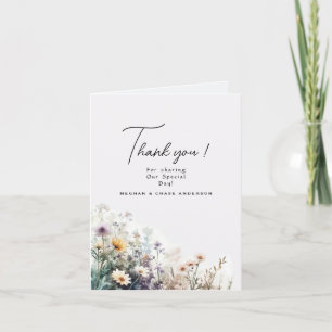 Carte De Remerciements Russe Boho Fleurs sauvages d'aquarelle