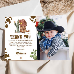 Carte De Remerciements Russe Western Rodeo Cowboy Photo d'anniversaire
