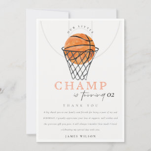 Carte De Remerciements Rust Notre Petit Champ Basketball N'Importe Quel Â