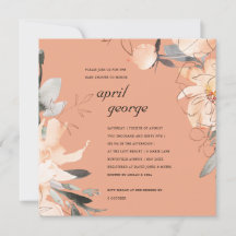 RUST TERRACOTTA BROWN BABY SHOWER FLORAL INVITATIO