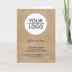 Carte De Remerciements Rustic Ajoutez votre logo avec Custom Text Company