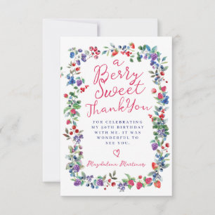 Carte De Remerciements Rustic Boho Berry Été 50e Anniversaire Appartement