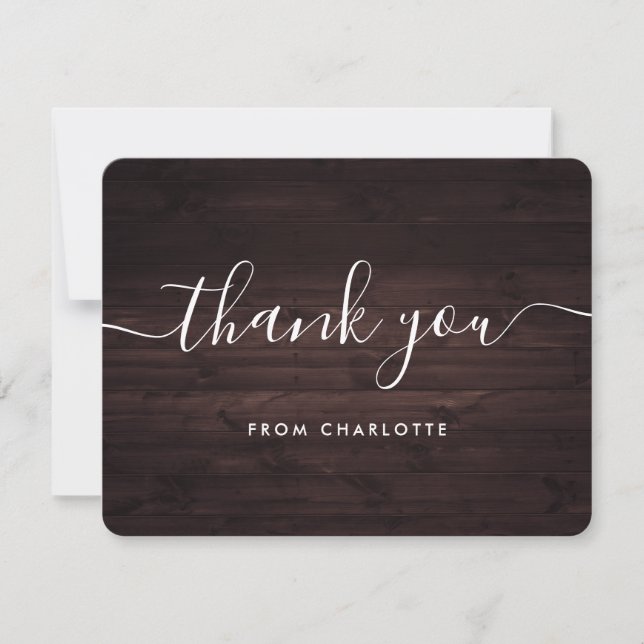 Carte De Remerciements Rustic Country Bois Wedding shower Anniversaire (Devant)