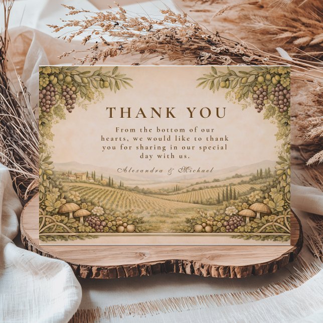 Carte De Remerciements Rustic Countryside Vineyard Wedding (Créateur téléchargé)