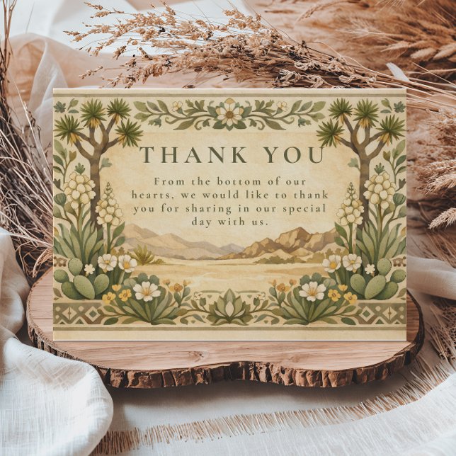 Carte De Remerciements Rustic Desert Botanical Wedding (Créateur téléchargé)