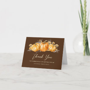 Carte De Remerciements Rustic Fall Citrouille Photo 40th Birthday Folded
