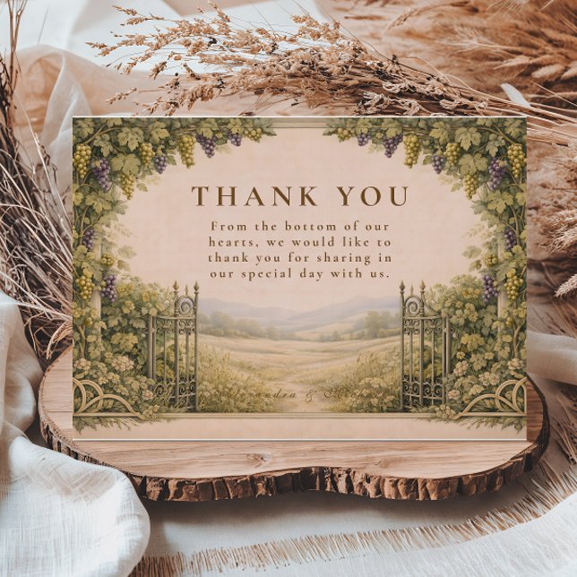 Carte De Remerciements Rustic Grape Garden Countryside Wedding (Créateur téléchargé)