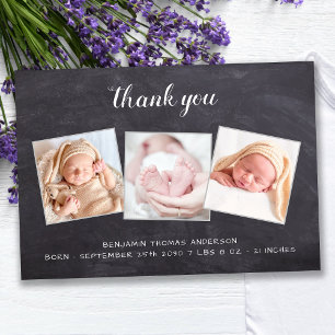 Carte De Remerciements Rustic Nouveau Baby Chalkboard 3 Baby shower photo