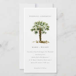 Carte De Remerciements Rustic Tropical Beach Palm Trees Mariage Inviter