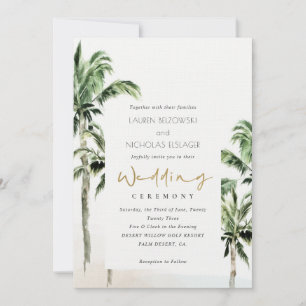 Carte De Remerciements Rustic Tropical Beach Palm Trees Mariage Inviter