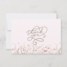 Carte De Remerciements Rustic Wildflowers with Photo Boho Country Floral