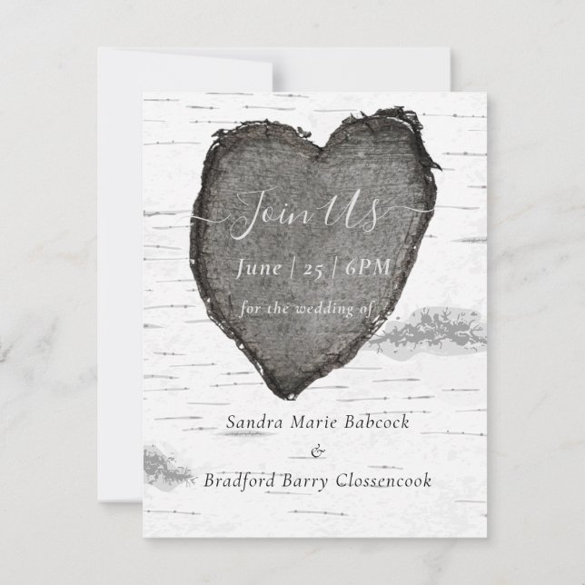 Carte De Remerciements Rustic Wood Hearts Aspen photo (Dos)