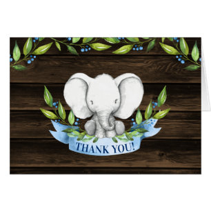 Carte de remerciements rustique de baby shower de