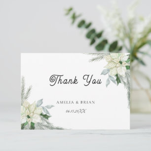 Carte De Remerciements Rustique Floral Automne Mariage d'hiver