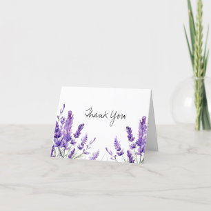Carte De Remerciements Rustique Floral Chic Lavender Fête des mariées