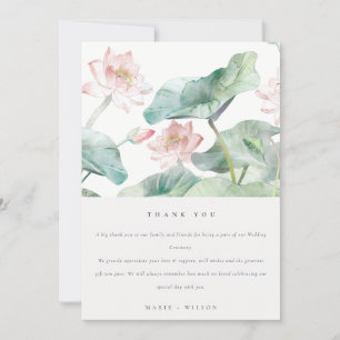 Carte De Remerciements Rustique moderne Pastel Blush Green Nénuphar Maria