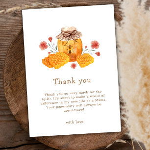 Carte De Remerciements Rustique Petit Fleur sauvage Baby shower d'abeille