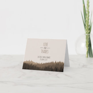 Carte de remerciements rustique pour un mariage de