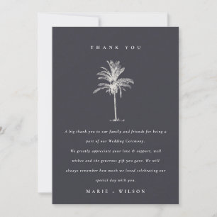 Carte De Remerciements Rustique Tropical Palm Tree Marine Kraft Mariage