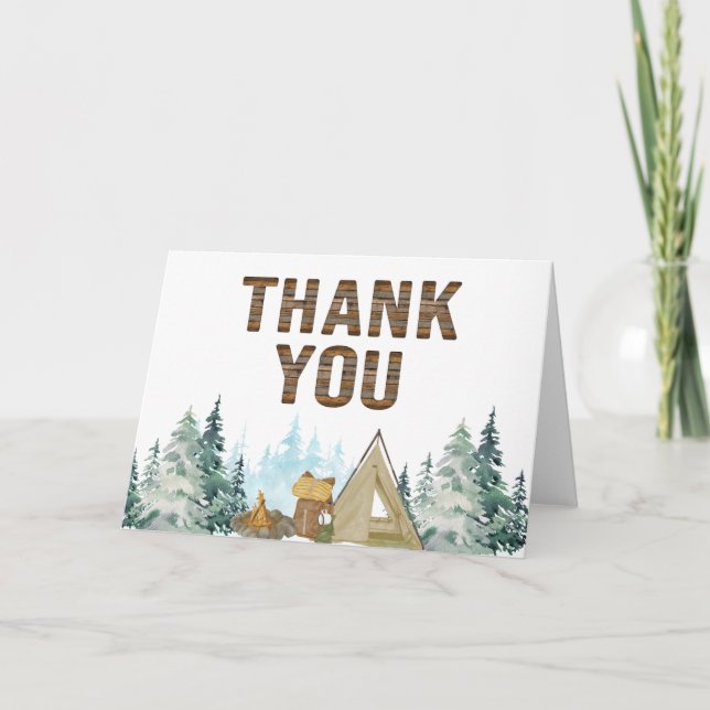 Carte De Remerciements Rustique Un Petit Baby shower De Camper (Devant)