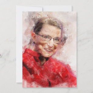Carte De Remerciements Ruth Bader Ginsburg Aquarelle souriante Portrait R