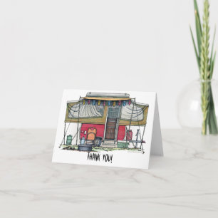 Carte De Remerciements RV Cute Popup Camper Travel Trailer