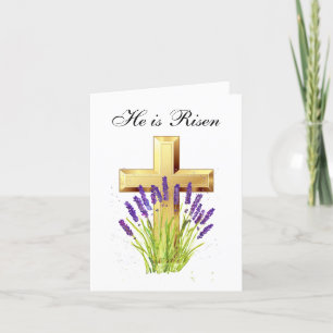 Carte De Remerciements Sa est Ressuscité Aquarelle Croix de Pâques Floral