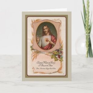 Carte De Remerciements Sacred Heart Jésus Catholic Condolence Thank You