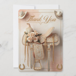 Carte De Remerciements Saddle & Sparkle - Western Mariage Thank-You Card